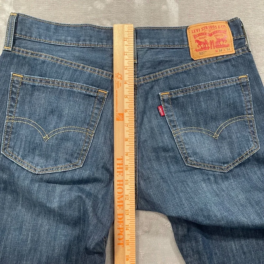 Levis 527 Jeans Mens 34x34 Blue Bootcut Denim Cowboy Western Rodeo Ranch Pants